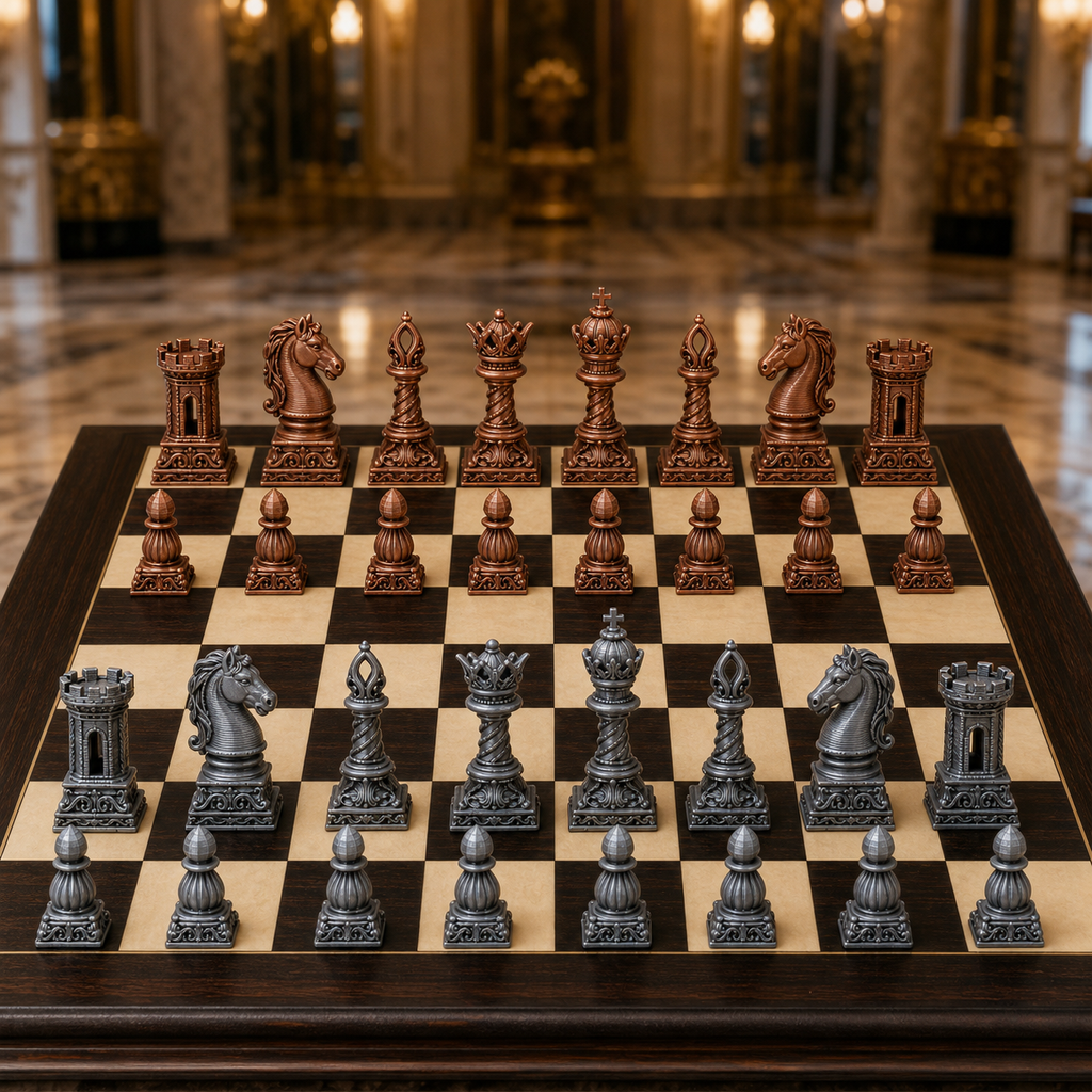 Barock-Schach – 32 handbemalte PLA-Figuren FehnFactory