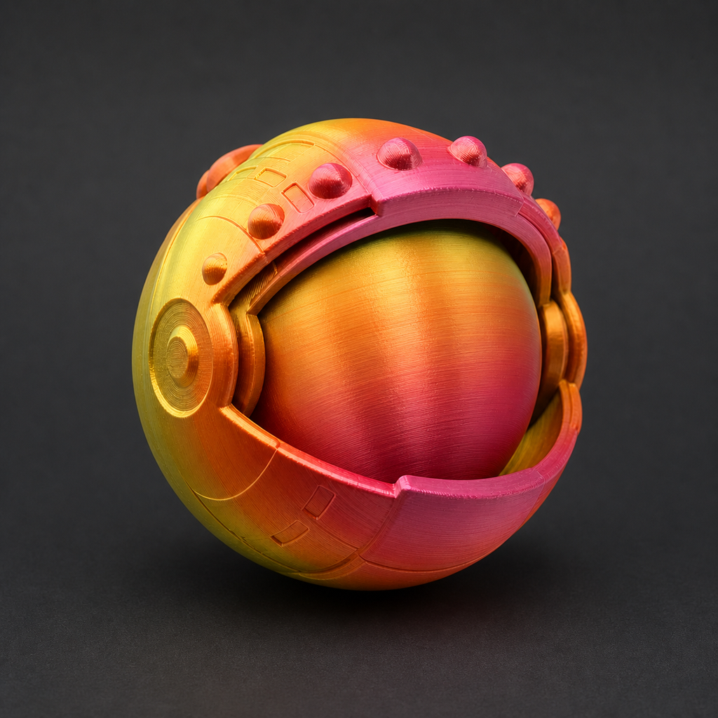 Robot Eye – bewegliche Sci-Fi-Augen-Skulptur, Silk Rainbow, 9,6 cm FehnFactory