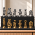 Madagaskar Schachset – 02 silber gold handbemalt