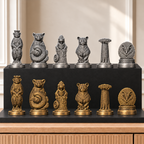 Madagaskar Schachset – 02 silber gold handbemalt