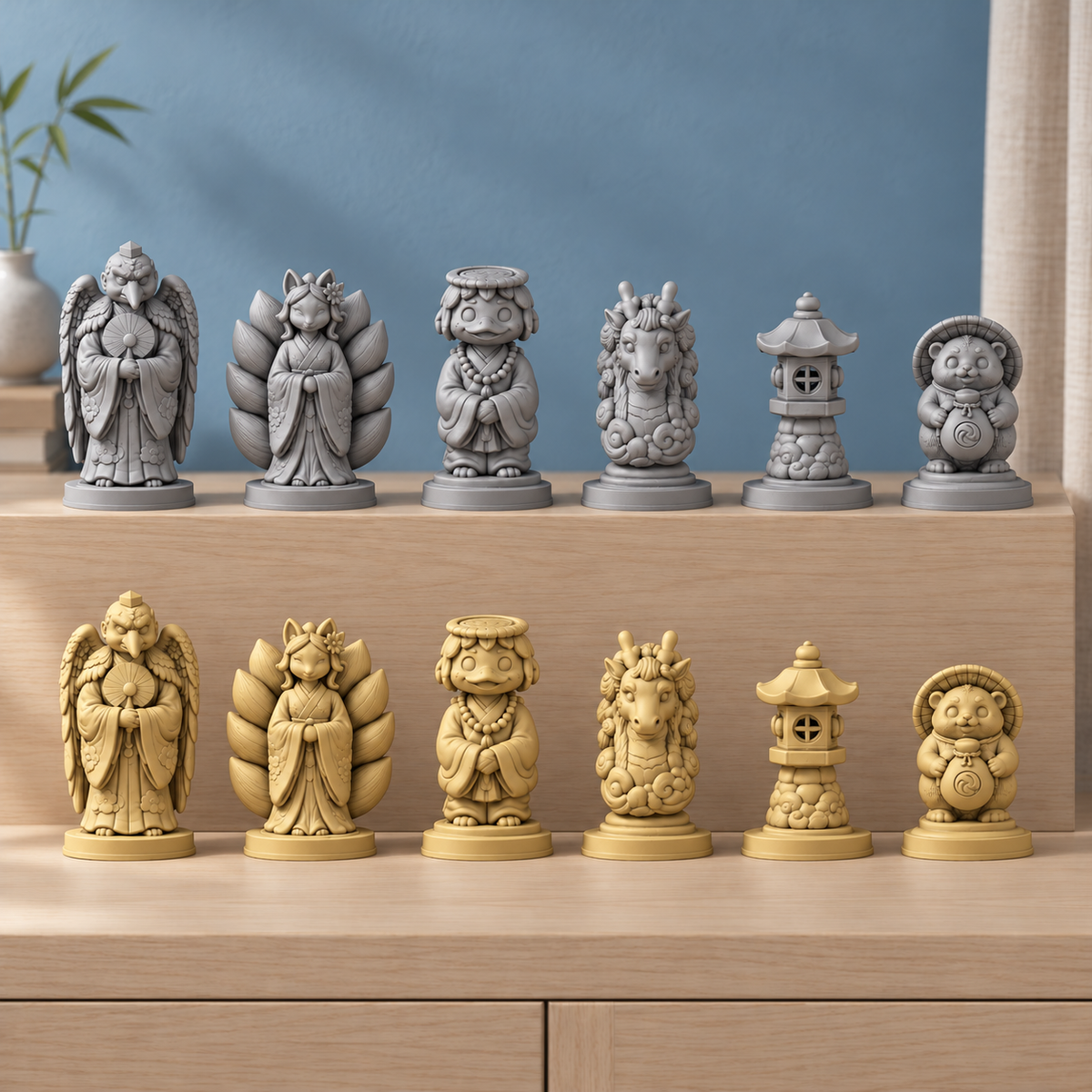 Yokai-Nacht – 02_silber_gold_handbemalt