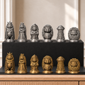 Igel Schachset – 02 silber gold handbemalt