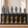 Raben Schachset – 02 silber gold handbemalt