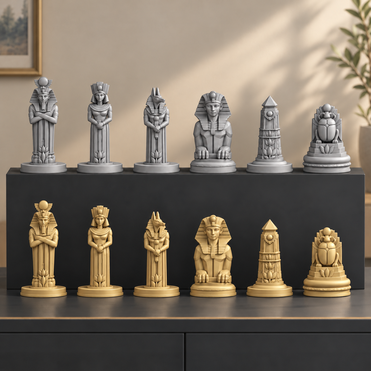 Art-déco-Ägypten – 02_silber_gold_handbemalt