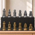 Ninja-Clan Schachset – 02 silber gold handbemalt