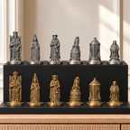 Ritterturnier Schachset – 02 silber gold handbemalt