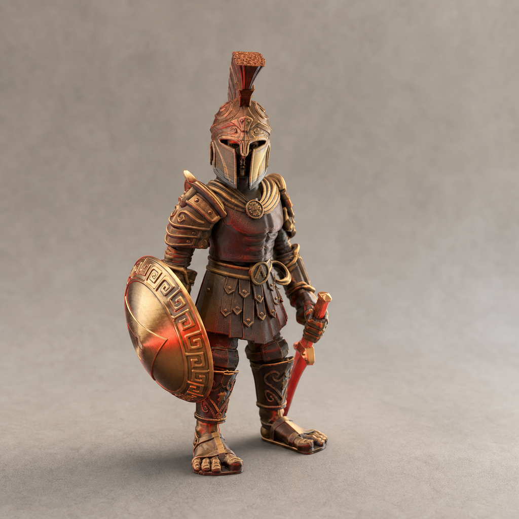 Spartanischer Krieger – bewegliche Figur mit Schild und Schwert, 16,9 cm FehnFactory