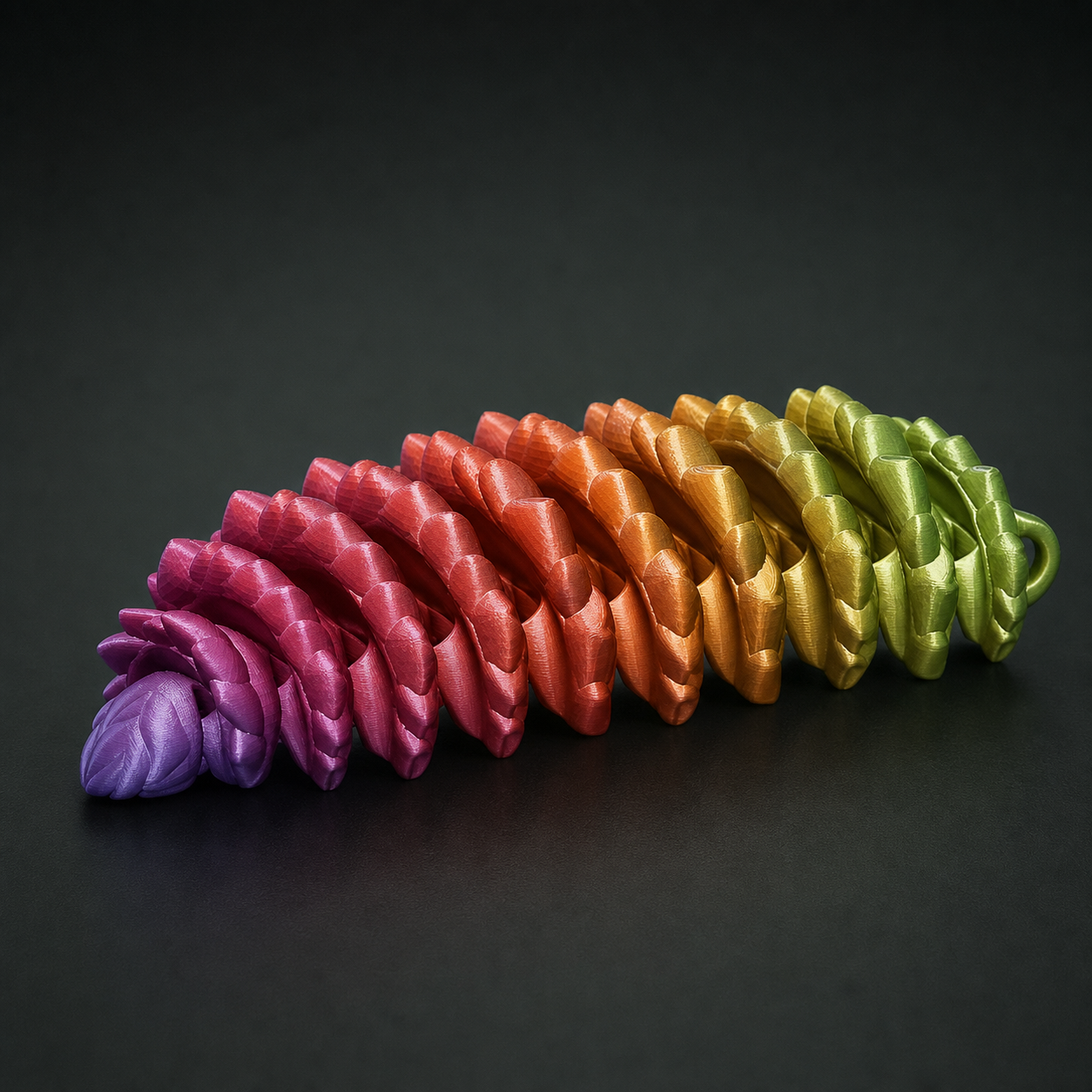 Eichhörnchen-Schwanz-Anhänger – beweglich, Silk Rainbow, 13 cm FehnFactory