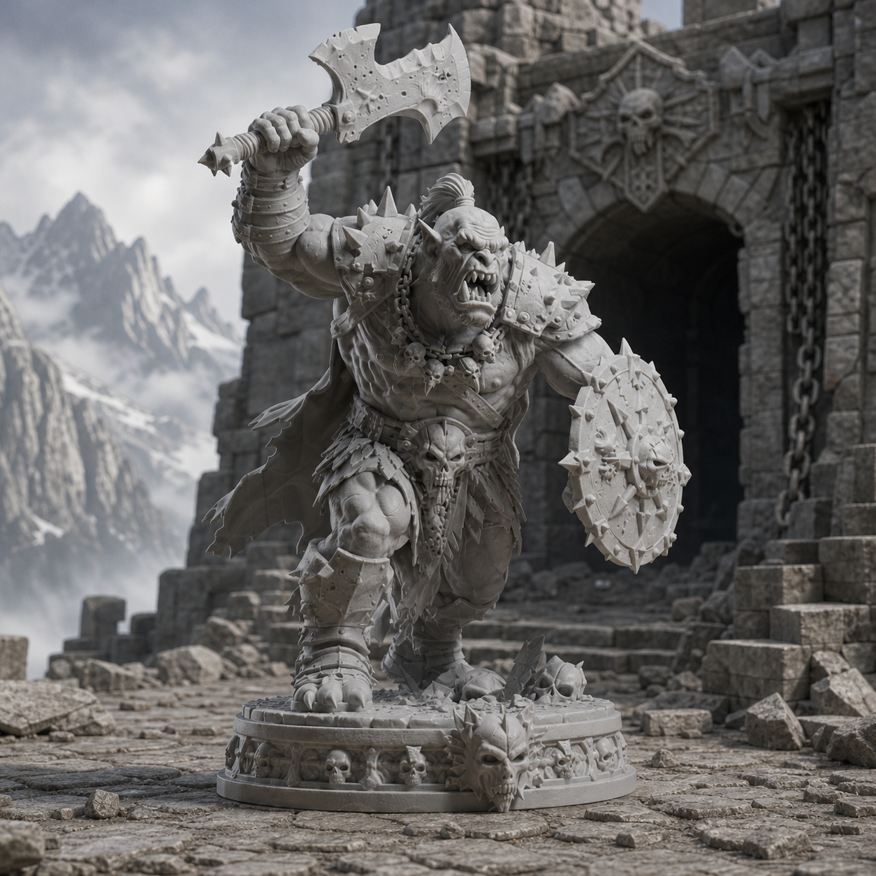 Ork Berserker – Dark-Fantasy-Kriegerskulptur FehnFactory