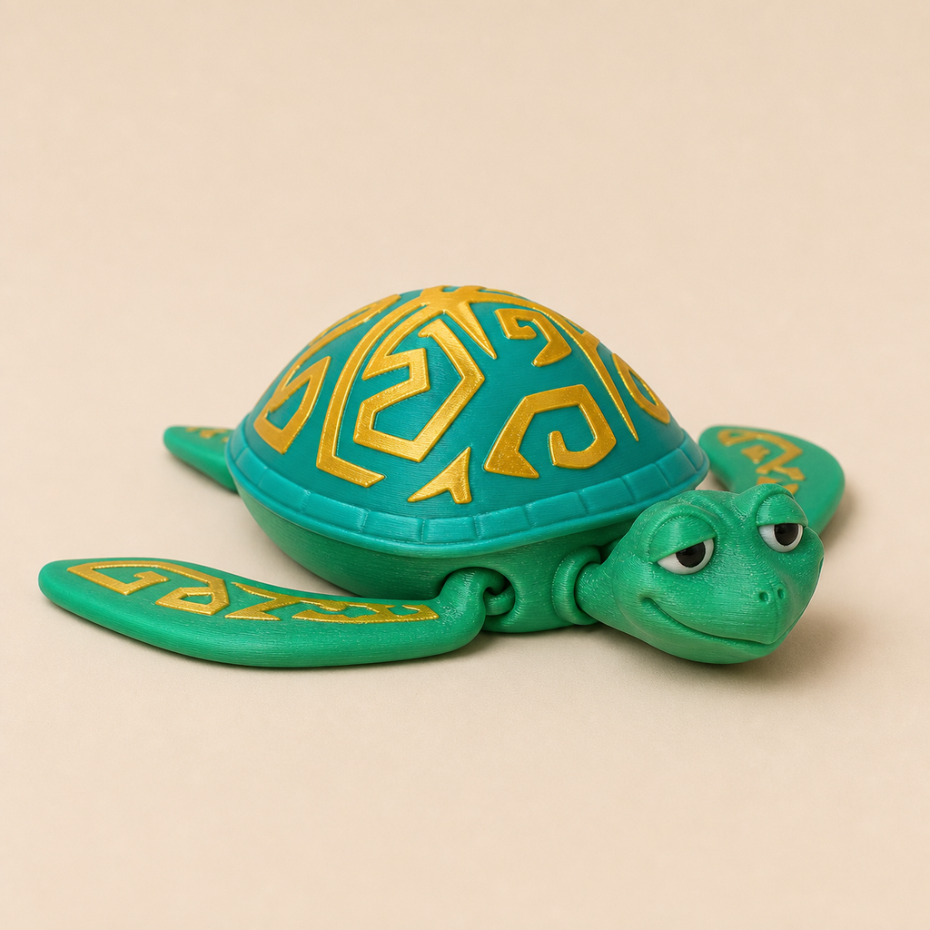Tattooed Turtle – bewegliche mehrfarbige Schildkrötenfigur, 20,3 cm FehnFactory