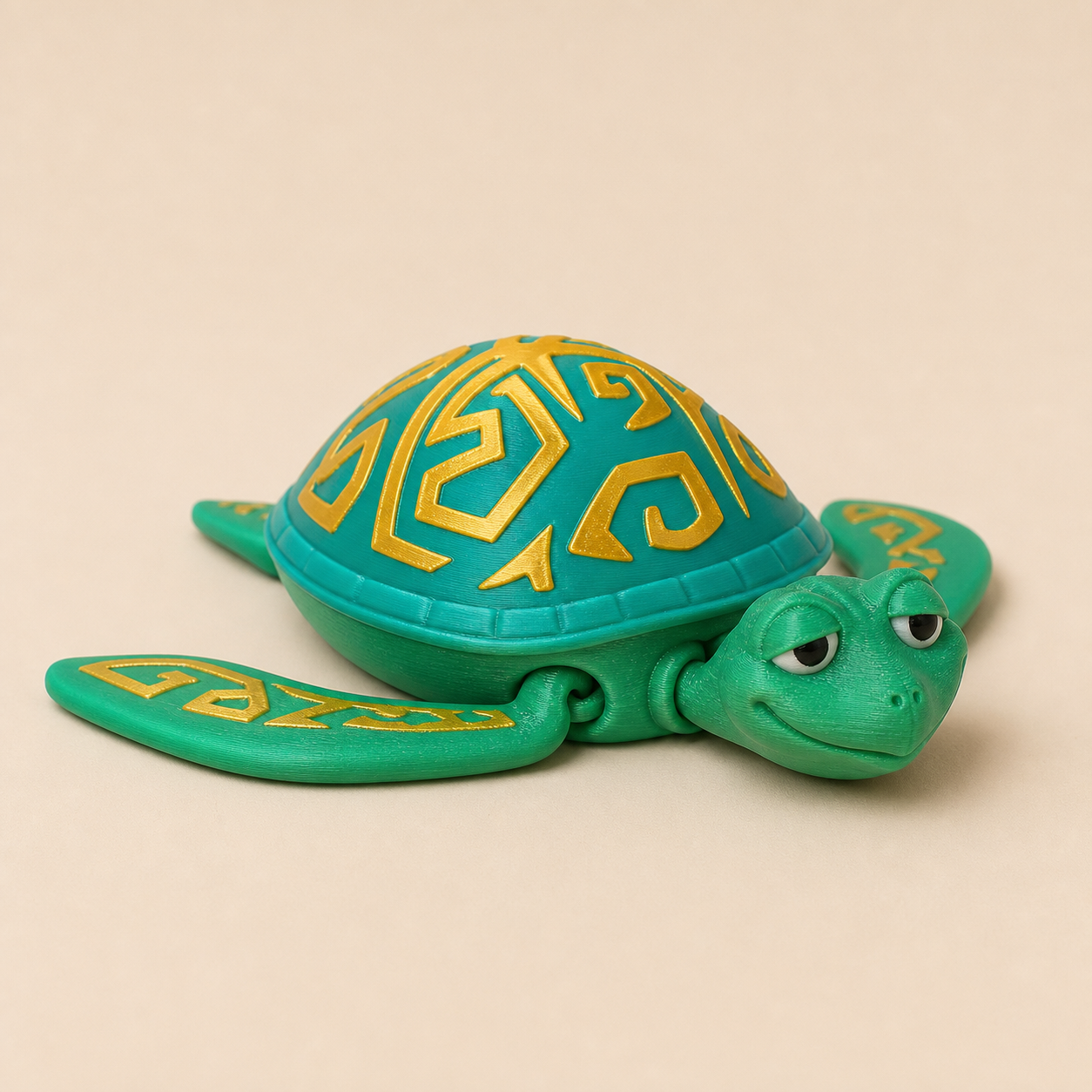 Tattooed Turtle – bewegliche mehrfarbige Schildkrötenfigur, 20,3 cm FehnFactory