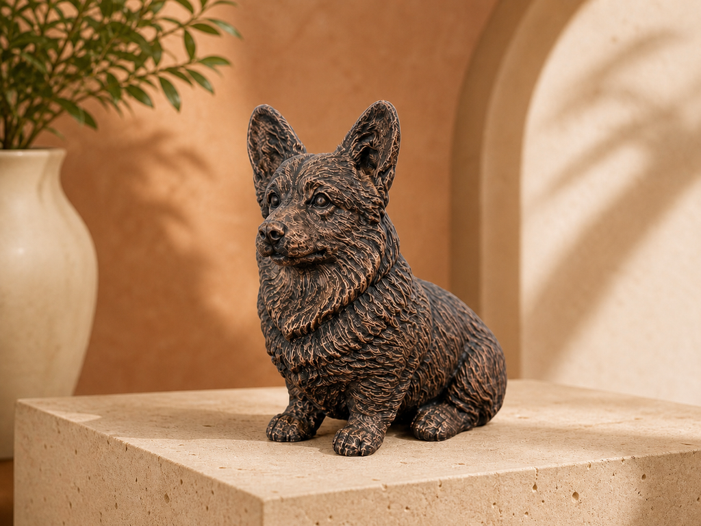 Corgi – detailreiche sitzende Hundefigur | Geschenk für Corgi-Fans | Made in Germany Fehn-factory.de