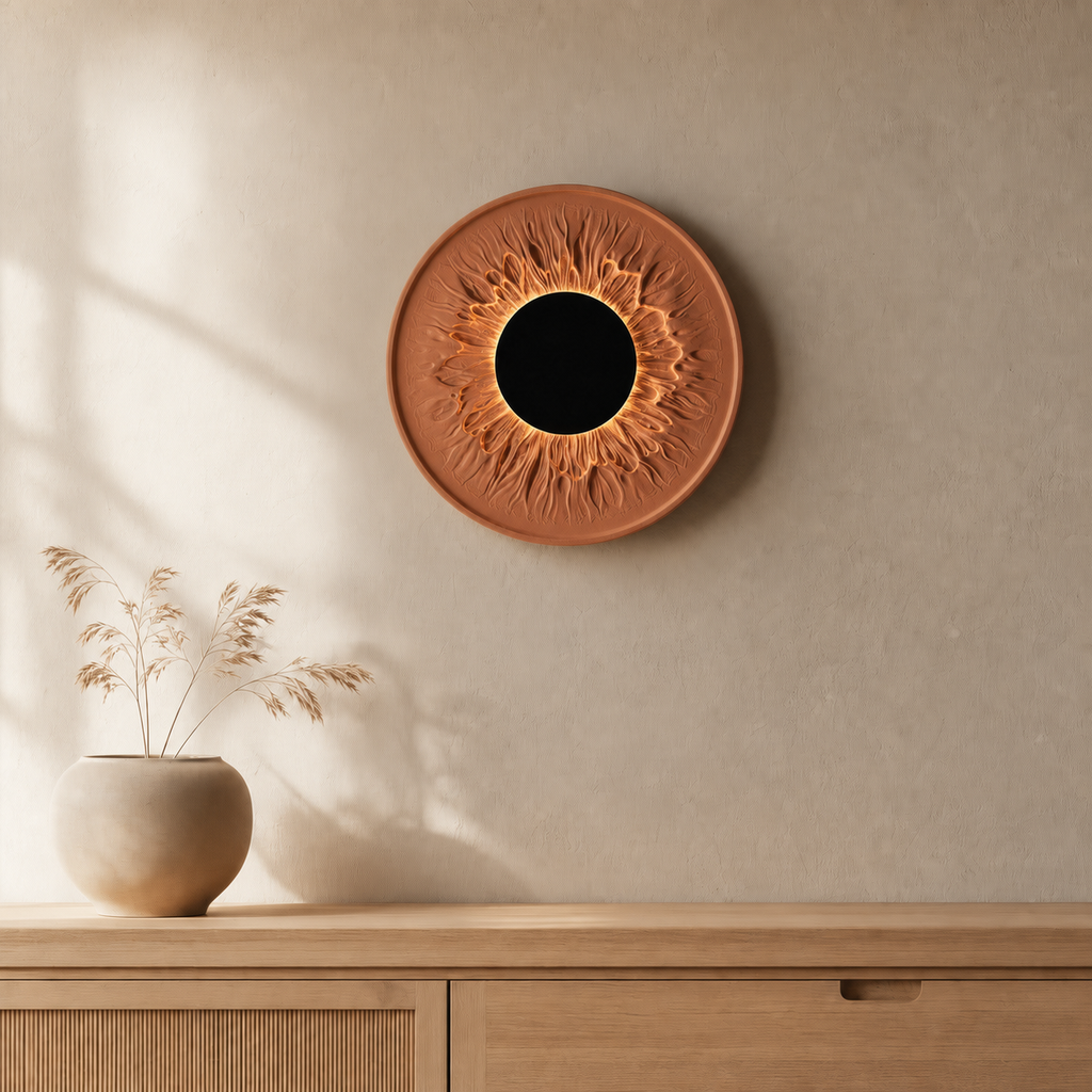 Iris Lamp – Runde Wandkunstlampe | Iris-Relief mit RGBW-Licht FehnFactory