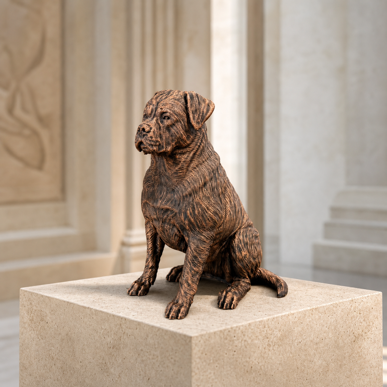 Rottweiler – sitzende Hundefigur mit kräftiger Statur | Geschenk für Hundefans | Made in Germany Fehn-factory.de