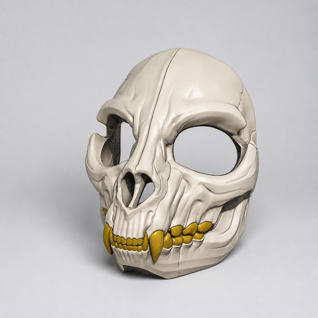 Feline Skull Mask – mehrfarbige Katzen-Totenkopfmaske FehnFactory