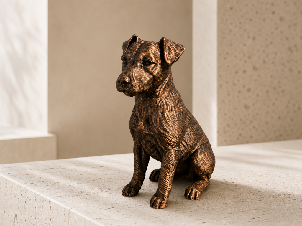 Jack Russell Terrier Figur sitzend – Hundefigur für innen | Geschenk für Terrierfans | Made in Germany Fehn-factory.de