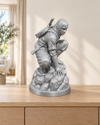 Ninja hockend - STL & 3MF - 03-silber