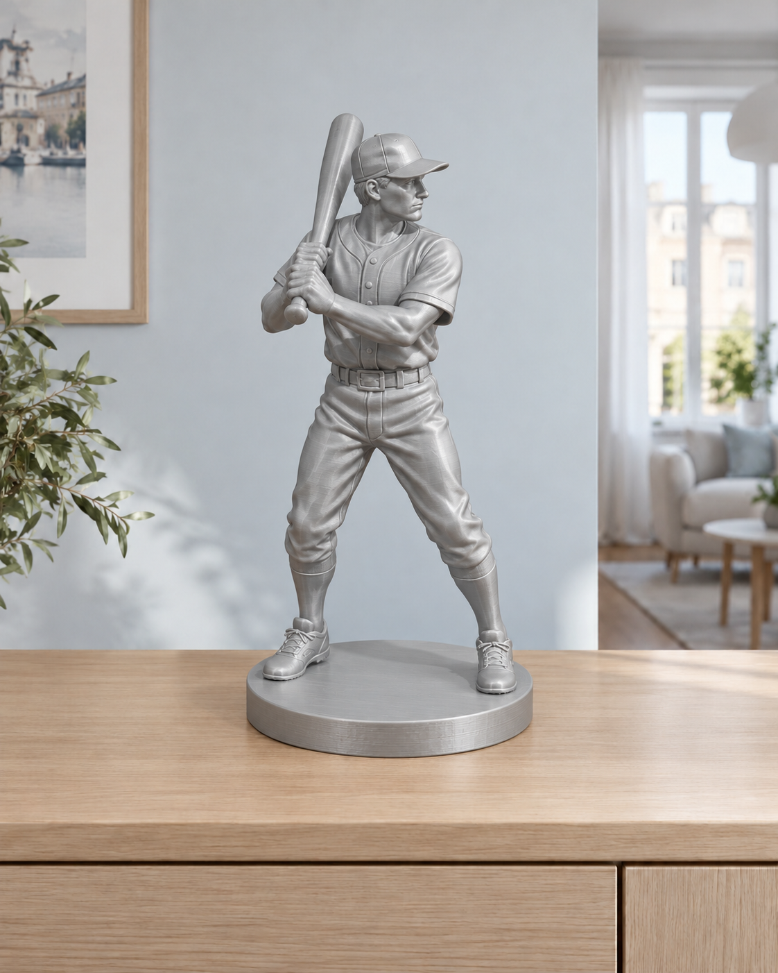 Baseball-Schlagmann - Silber – gedruckt
