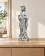 Geisha mit Fächer - 03-silber