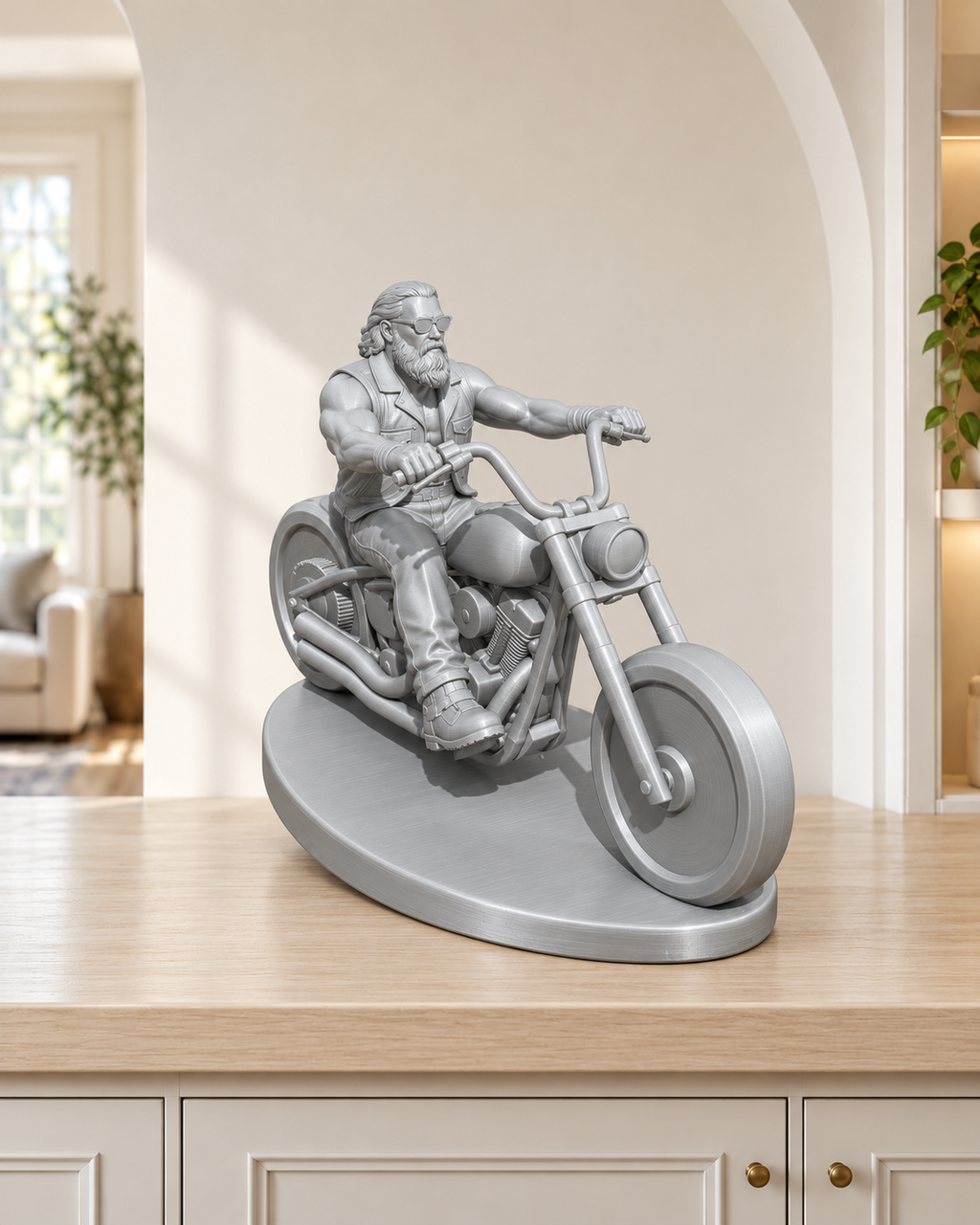 Biker auf Chopper – 03-silber