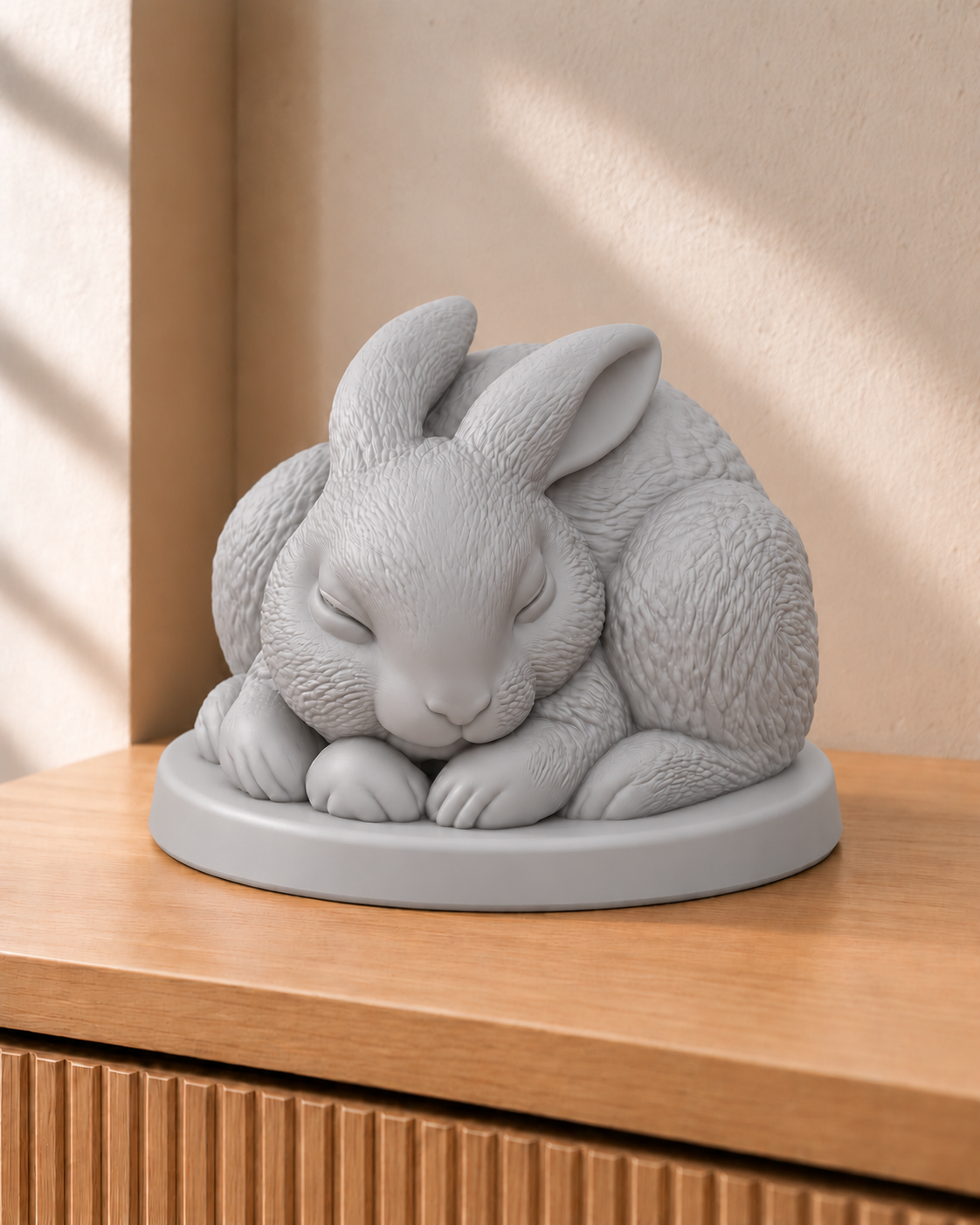 Hase schlafend – Hasenfigur – 03 silber