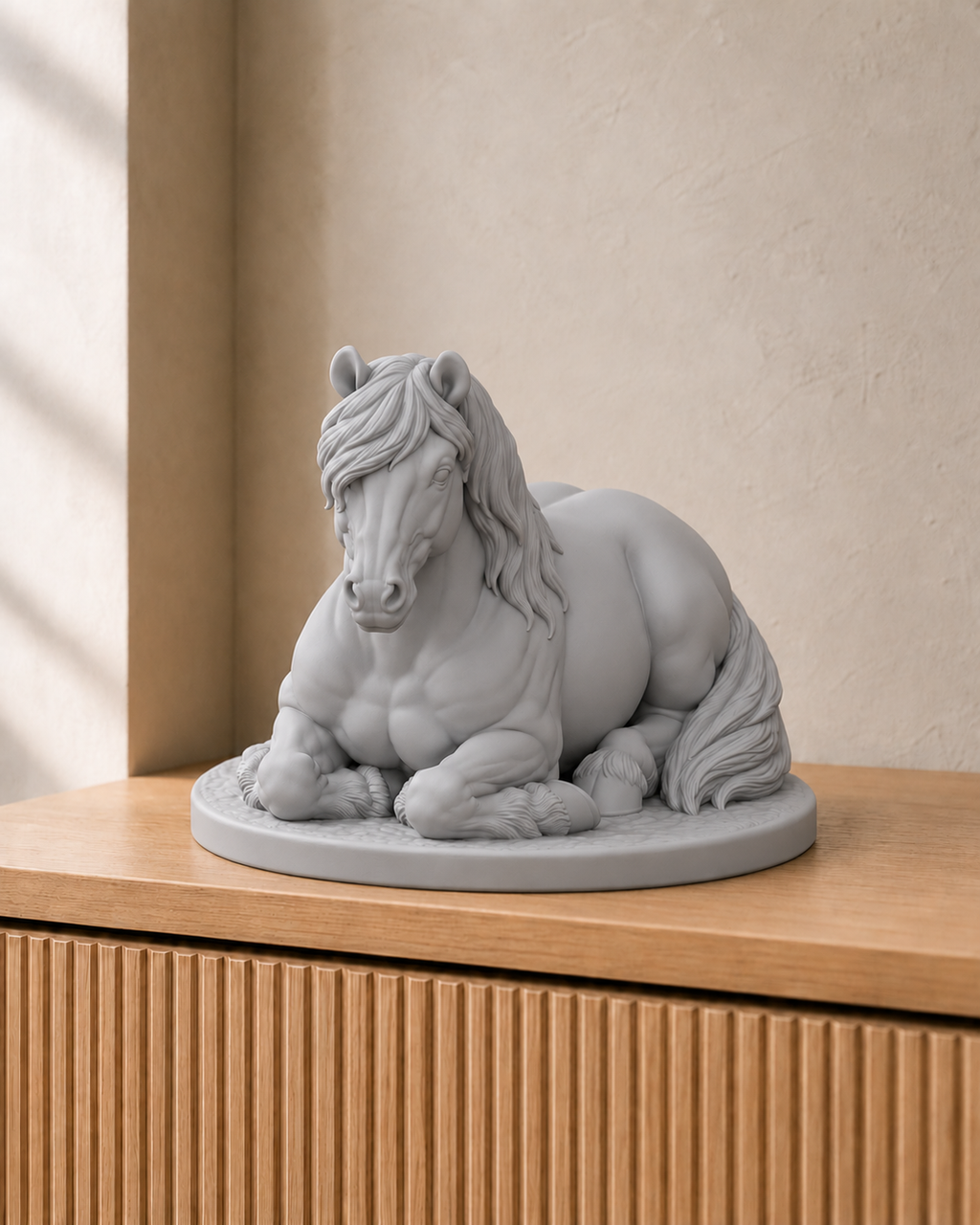 Haflinger liegend – Pferdefigur – 03 silber
