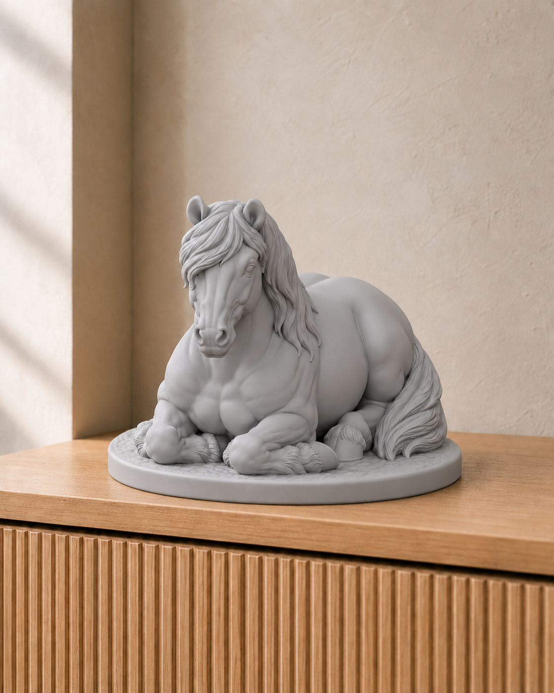 Haflinger liegend – Pferdefigur – 03 silber