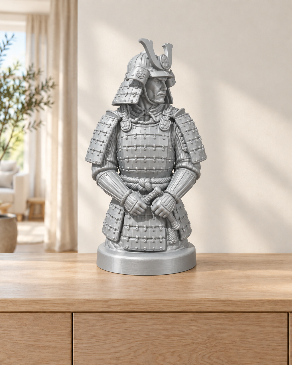 Samurai-Büste - 03-silber
