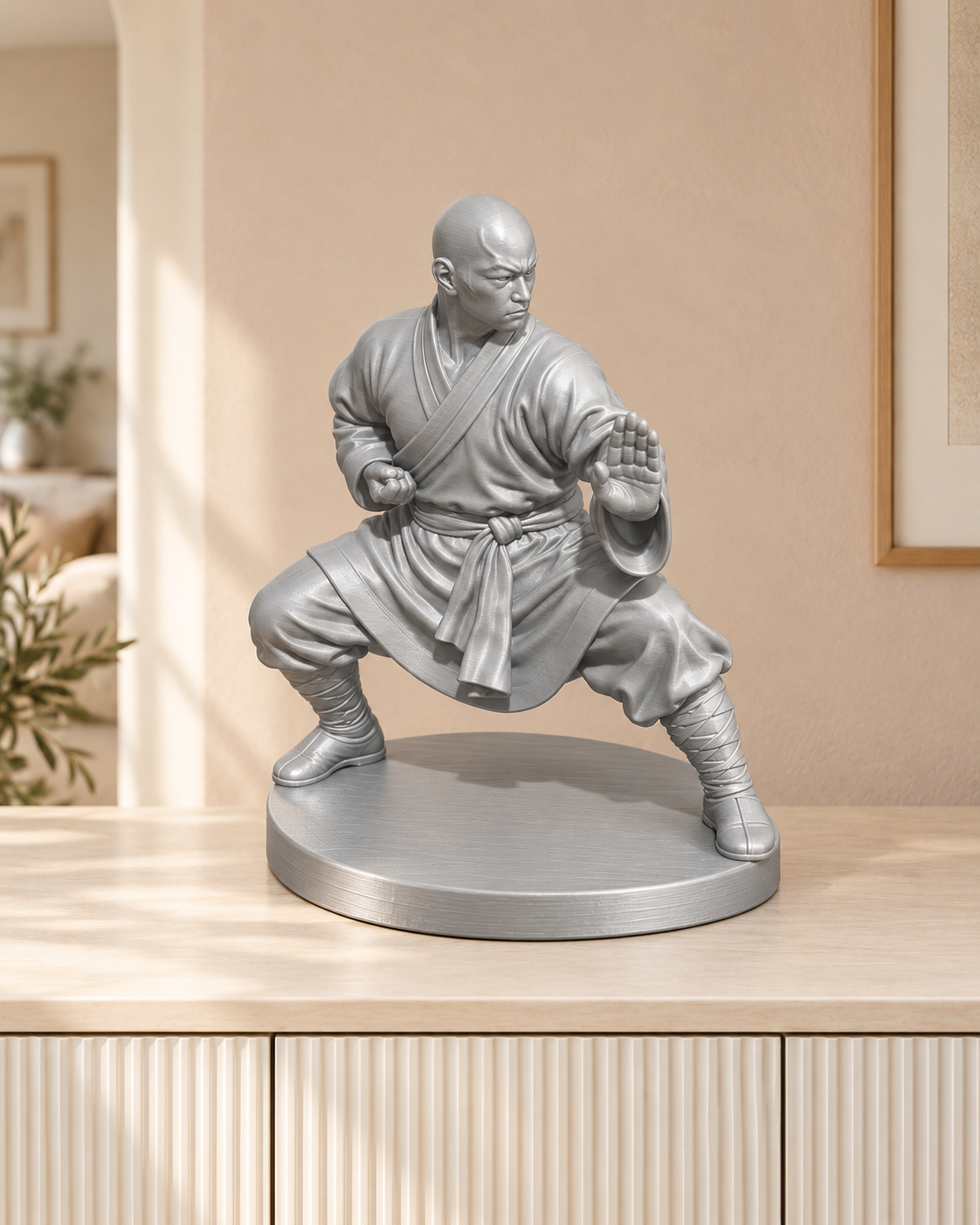 Shaolin-Mönch - Silber – gedruckt