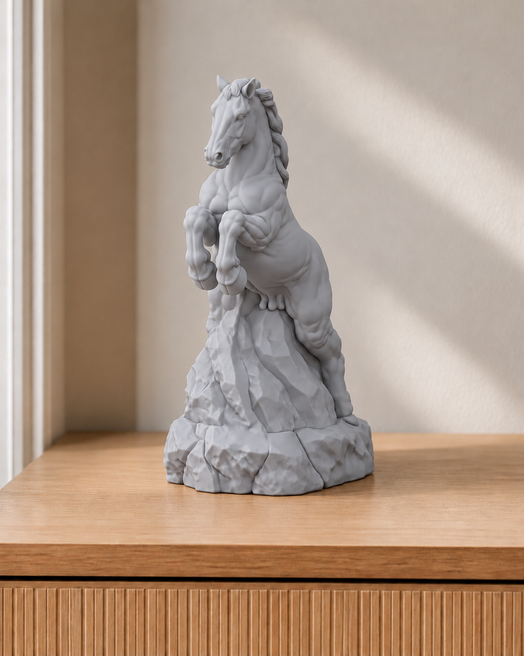 Pferd steigend – Pferdefigur – 03 silber