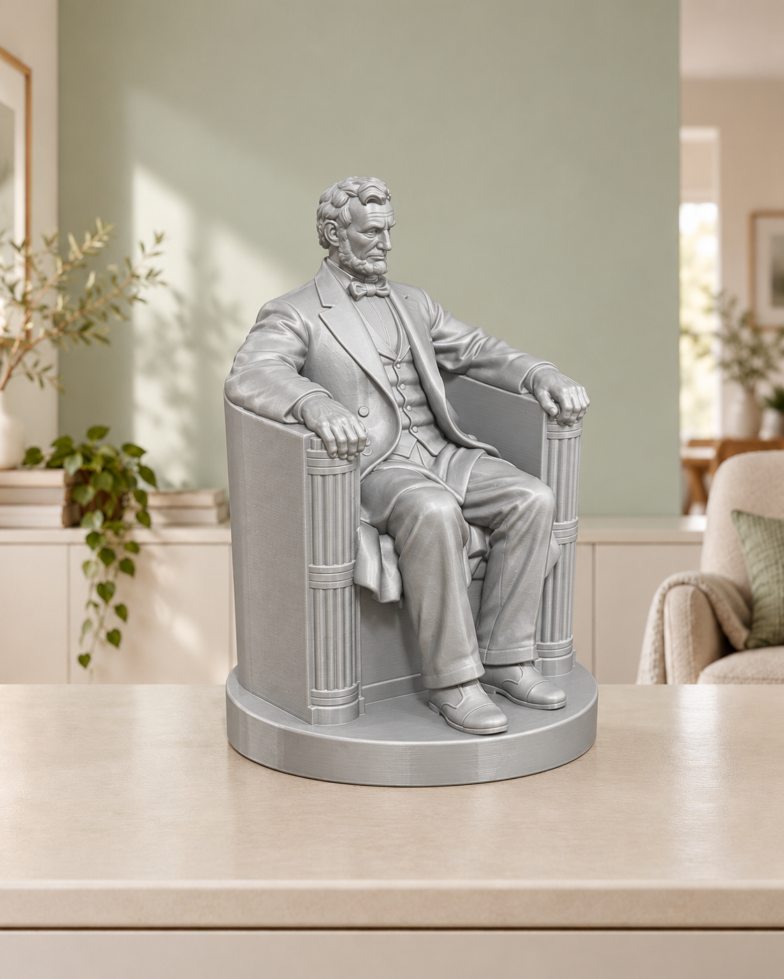 Abraham Lincoln sitzend - 03-silber