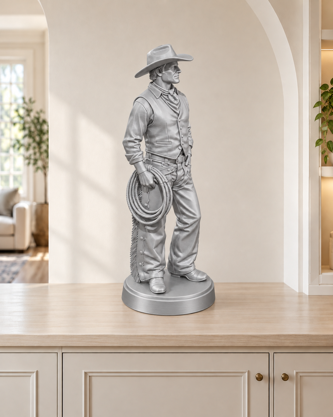 Cowboy mit Lasso - Silber – gedruckt