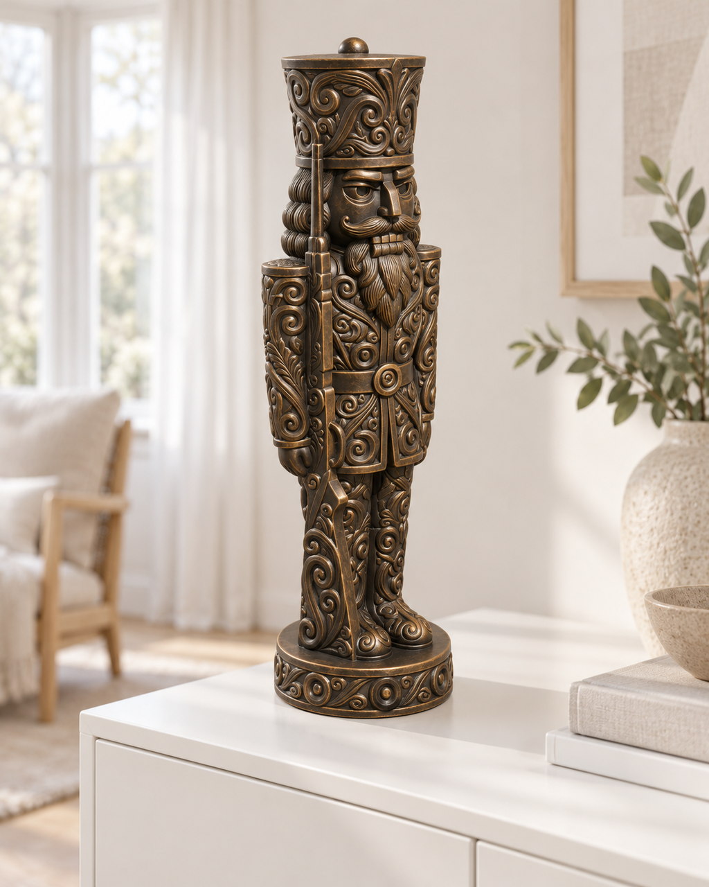 Nussknacker Soldat Ornament - Bronze handbemalt Wohnzimmer