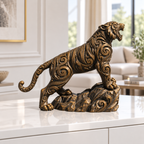 Brüllender Tiger Ornament - Bronze handbemalt Wohnzimmer