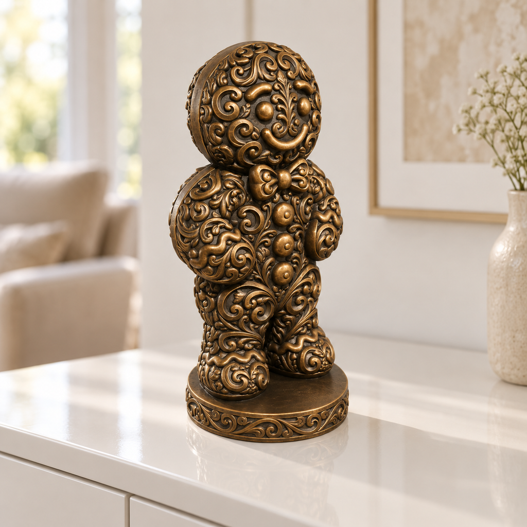 Lebkuchenmann Ornament - Bronze handbemalt Wohnzimmer