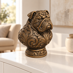 Bulldoggen-Büste Ornament - Bronze handbemalt Wohnzimmer