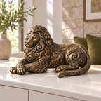 Liegender Löwe Ornament - Bronze handbemalt Wohnzimmer