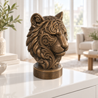Tigerbüste Ornament - Bronze handbemalt Wohnzimmer