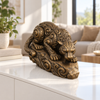 Sprungbereiter Puma Ornament - Bronze handbemalt Wohnzimmer