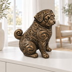 Mops Ornament - Bronze handbemalt Wohnzimmer