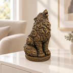 Wolf heulend Ornament - Bronze handbemalt Wohnzimmer