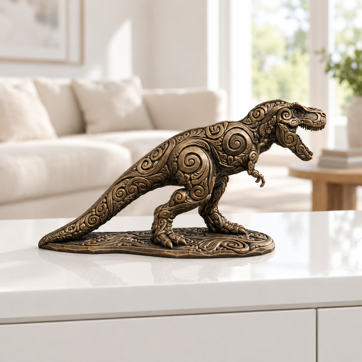 T-Rex Ornament - Bronze handbemalt Wohnzimmer