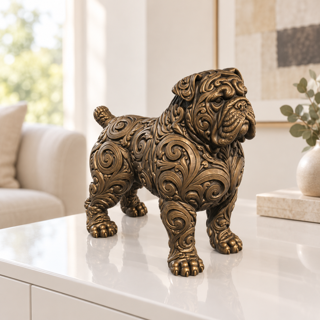 Presa Canario Ornament - Bronze handbemalt Wohnzimmer