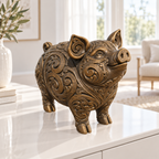 Schwein Ornament - Bronze handbemalt Wohnzimmer