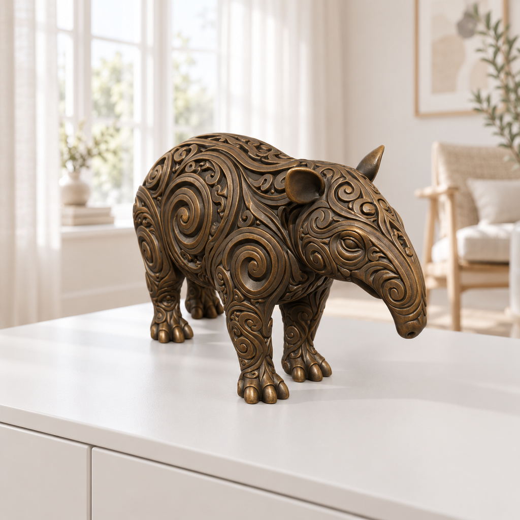 Tapir Ornament - Bronze handbemalt Wohnzimmer