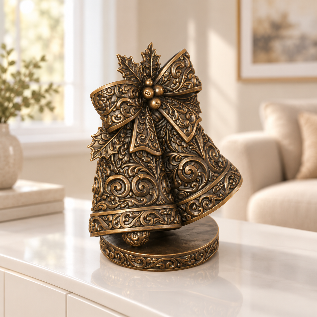 Glockenpaar Ornament - Bronze handbemalt Wohnzimmer