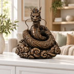 Asiatischer Drache Ornament - Bronze handbemalt Wohnzimmer