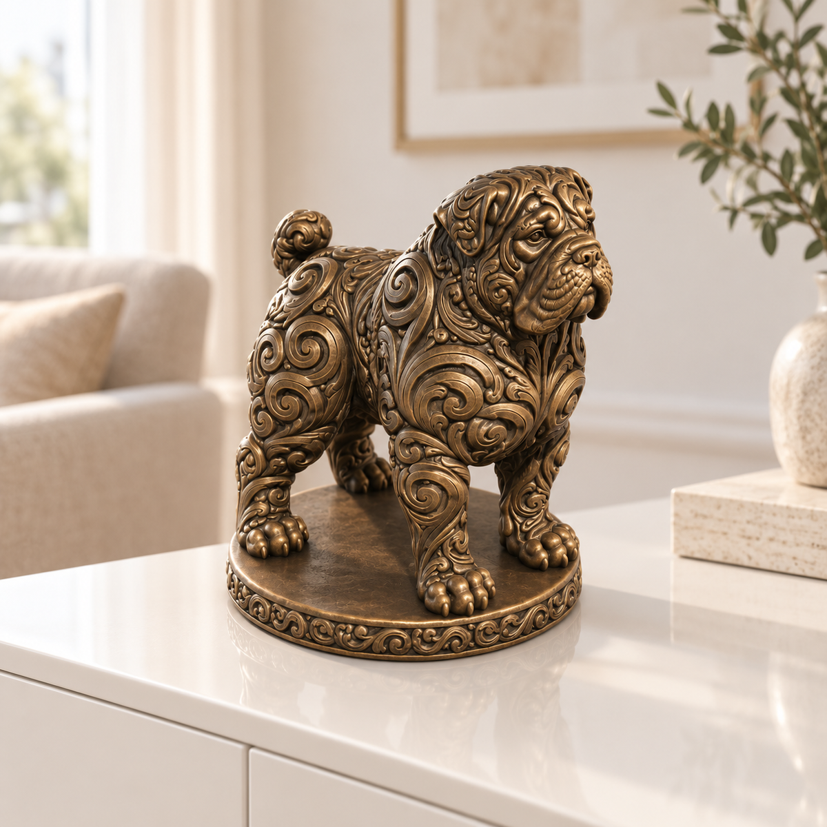 Tosa Inu Ornament - Bronze handbemalt Wohnzimmer