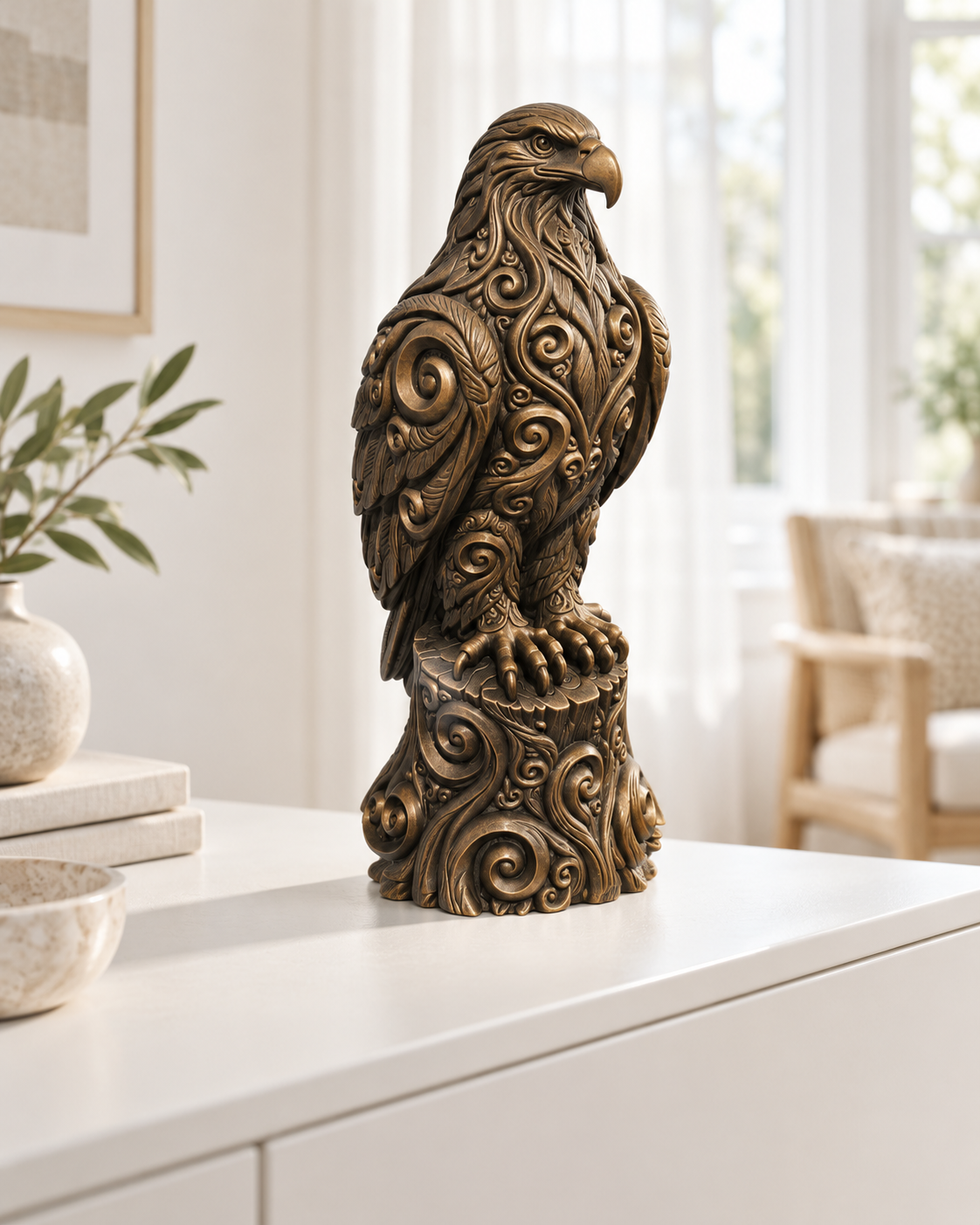 Weißkopfseeadler Ornament - Bronze handbemalt Wohnzimmer