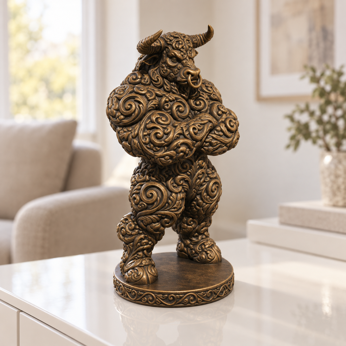 Minotaurus Ornament - Bronze handbemalt Wohnzimmer